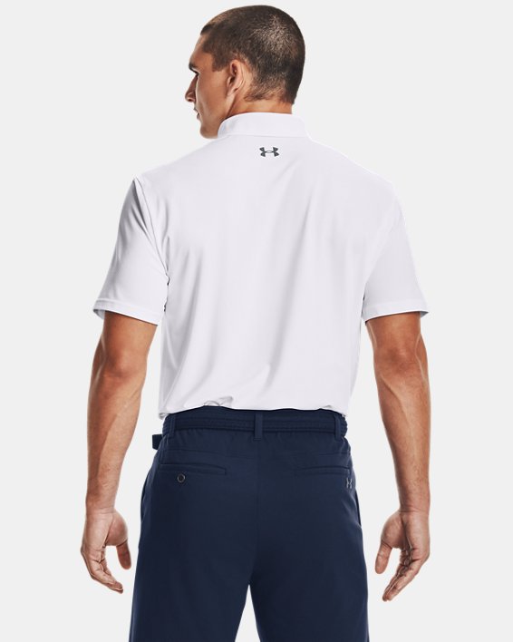 男士UA Performance Textured Polo衫, White, pdpMainDesktop image number 1